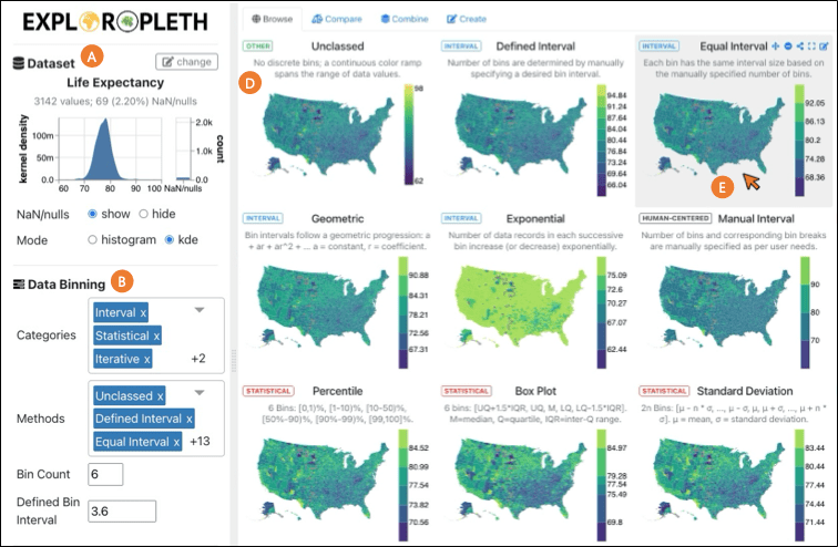 Teaser for Exploropleth: A Tour through the Data Binning Zoo for Choropleth Maps